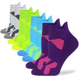 WeciBor Sportsocken Atmungsaktives Kurz Socken Damen Anti-Blasen Knöchelsocken, 4 Paar Mehrfarbig Sneaker Socken, Größe 39-42