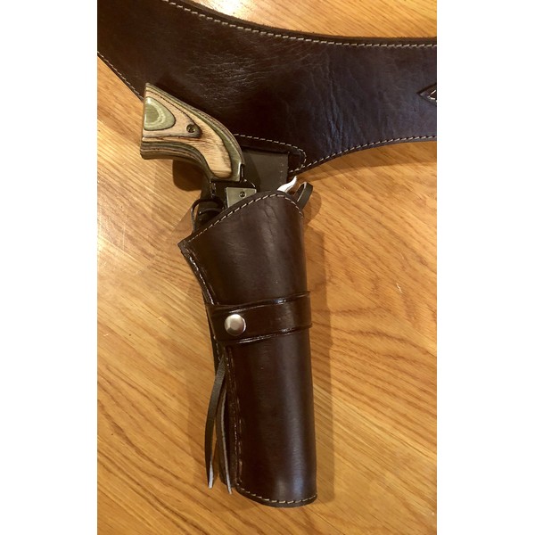 44/45 Caliber Plain Smooth Leather Cowboy Western Gun Holster and Belt (Brown, 40)