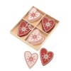 Nordic Wooden Heart Christmas Tree Decorations x 12