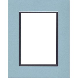 16x20 Double Acid Free White Core Picture Mats Cut for 12x16 Pictures in Sheer Blue and Navy Blue