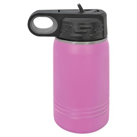 Adventure Awaits Water Bottle | Insulated Water Bottles | Laser Engraved Water Bottle | Stainless Steel Water Bottle with Straw (12 oz, Light Purple)