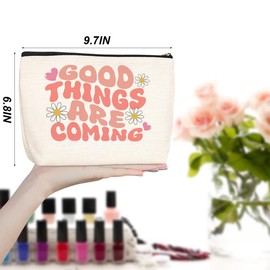 Mental Health Positive Affirmations Inspirational Friendship Gifts Makeup Bag Cosmetic Travel Bag for Women Counselor Therapist Friend Bestie Psychologist Skincare Bag for Birthday Nurse Mothers Day