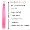 Paquete de 2 extensiones de coleta trenzada rosa con lazo
