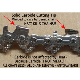 Pacific American Carbide SOLID Carbide Chainsaw Chain 20" 81 Link 0.325"-0.050" 20PBX 26RS 81 SEE VIDEO