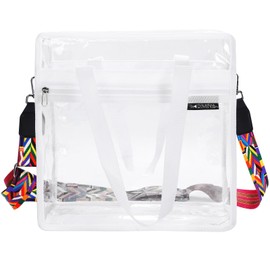 RIMINA Plastic Bag, Transparent Bag, Clear Bag, Handbag, Tote Bag, Shoulder Bag, Fits A4 Size, white