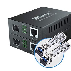 a Pair of 1.25G Media Converters(kit #2), SFP slot, with a SFP module, SMF, 1310-nm, 20-km
