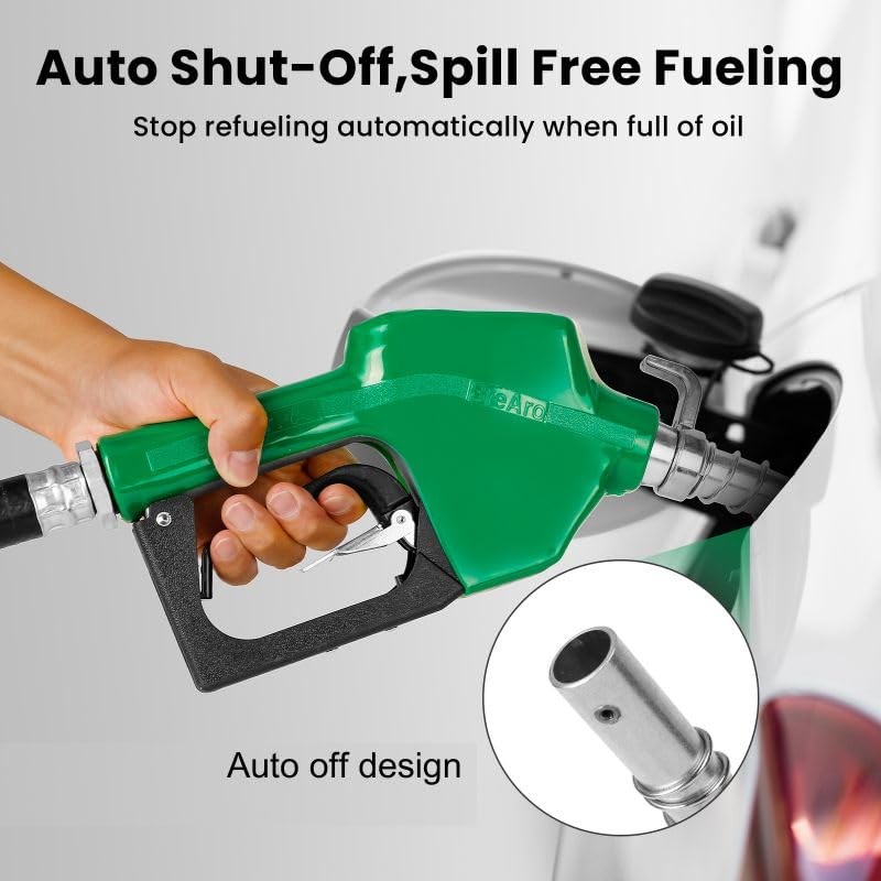 BreAro 3/4" NPT Automatic Fuel Nozzle with Hook, Gas Pump