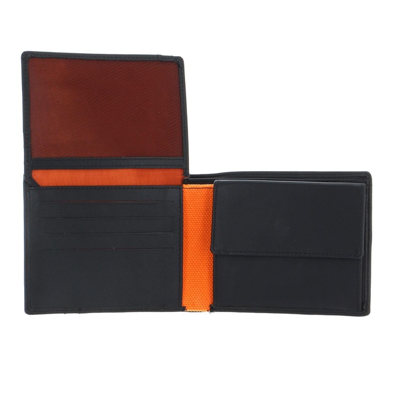 BRUNO BANANI Men's Wallet Purse Wallet W320.1966 Black/Orange