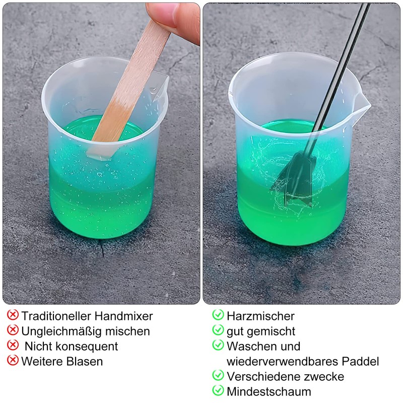 Pack of 5 Mixer Attachment Drill for Resin, Epoxy Mixing