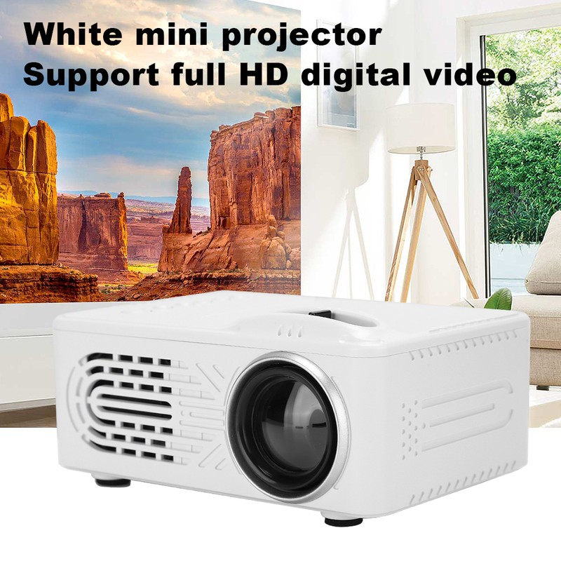 814 Mini Poratble Projector White Housedhold Projector 1080P Support for