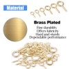 Glarks 100-Pieces 6 Size Brass Plated Lag Eyebolts Screw-in Eye