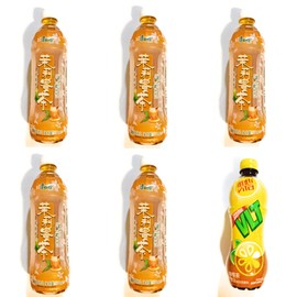5 Pack Kanshifu Honey Jamine Tea Drink 16.9 Fl Oz Each AND 1 Pack Vita Lemon Tea Drink 16.9 Fl Oz