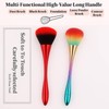 Powder Makeup Brush Set, Soft Domed Heads, Red And Rainbow