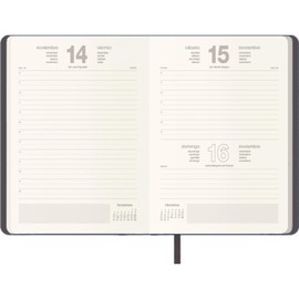 Dohe - 2025 Diary Day to Page A5 (14 x 20 cm) 12 Months January to December Flexible PU Leather Cover Planner in Spanish Office Supplies - Manhattan Blue