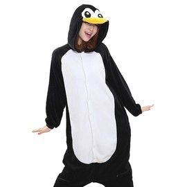 Adrinfly Unisex Penguin Onesies Adult One Piece Animal Pajamas Cosplay Costume, X-Large