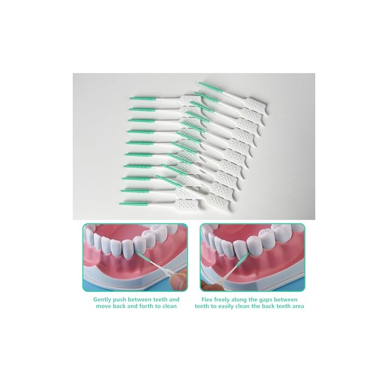 Púas de hilo dental de silicona suave, cepillo interdental para