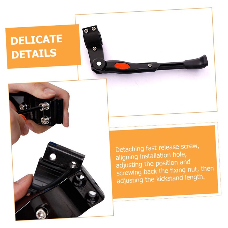Angoily 1set Aluminum Alloy Bike Kickstand Easy to Install Foot