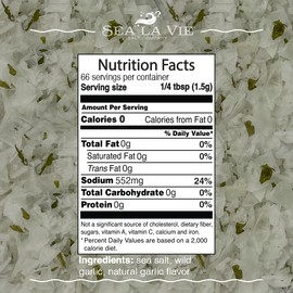 Sea La Vie Salt Flakes, 3.5 Ounces, Pack of 1, Kosher Handcrafted Gourmet Artisinal Finishing Salt Flakes from the Mediterranean Sea (Wild Garlic)