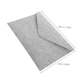 Ciieeo Felt Document Carrier Bag Button Closure Lightweight File Folder Organizer for Office and School Stylish Grey Expanding Envelope Handbag for Papers and Stationery