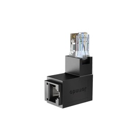 Strhowill 2 PCS RJ45 Male to Female Cat6 Ethernet Adapter - Gold-Plated Shielded Extender for Laptop, Gaming Console, Network Switch (Left Angle)