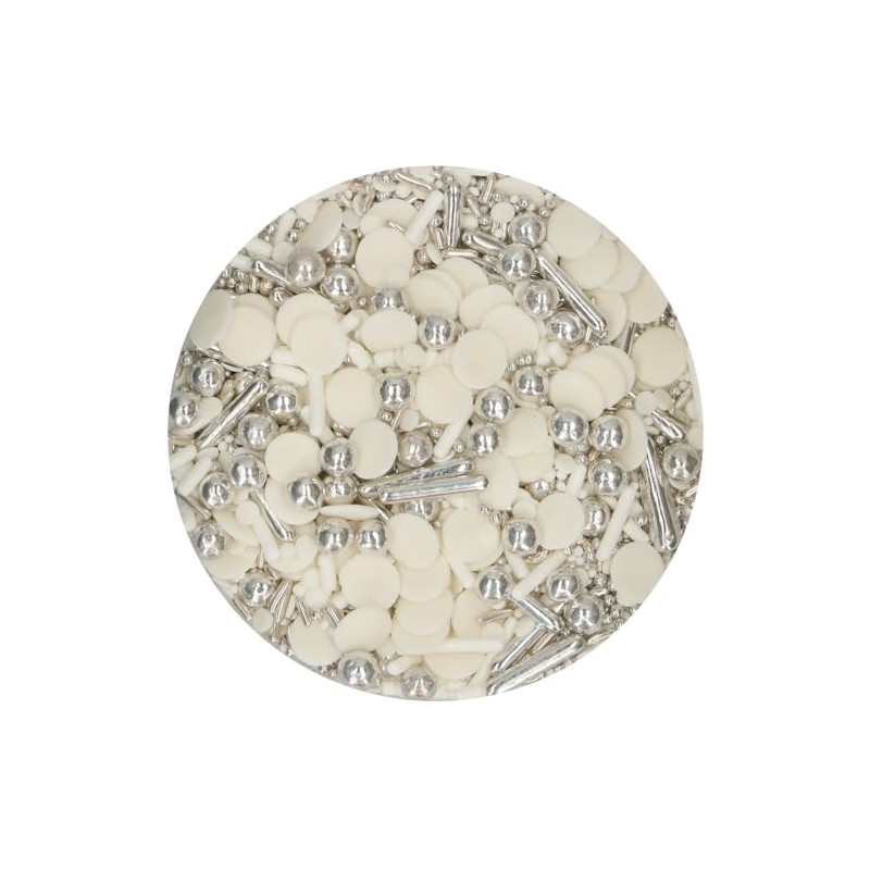 FunCakes Sprinkle Medley Silver Chique, Argento: Decorazioni di Zucchero, Sapore