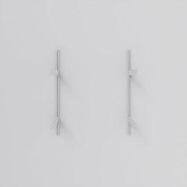 Modern Shelving - All Aluminum Hardware Only Wall Mounting Kit (White Powder Coated Hardware and Shelves) 2 Rows x 24 inch High Adjustable Wall Mounted Standards + 4 x 12 Shelf Brackets