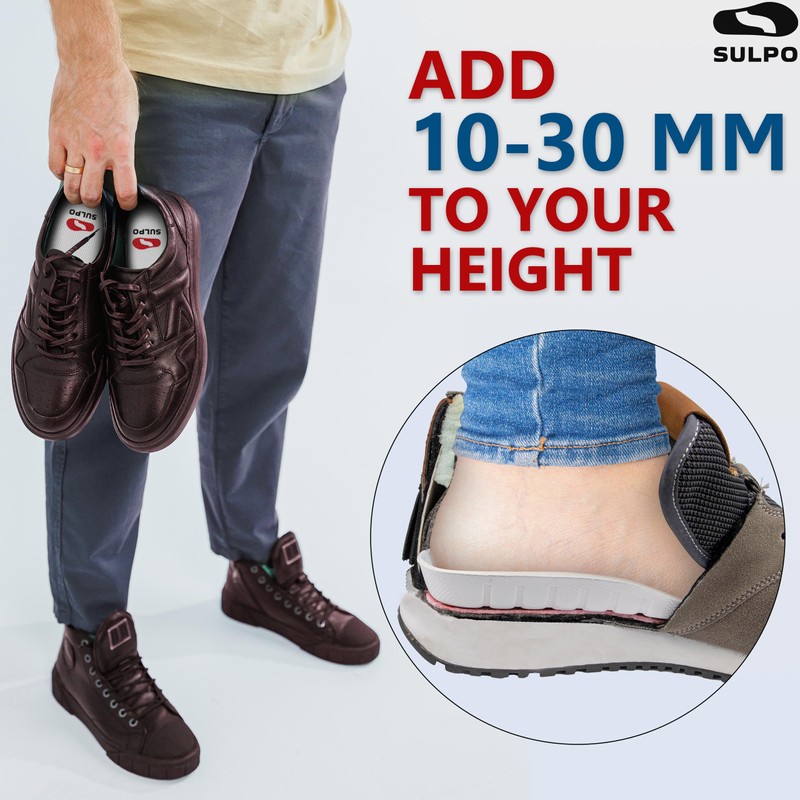 SULPO Increasing Insoles 1.5 cm/2.5 cm/3.5 cm Increase Shoe Insoles