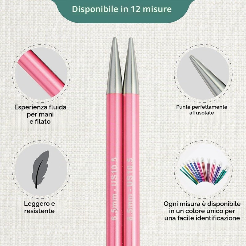 KnitPro Zing Normale Ferri da Maglia circolari intercambiabili, Alluminio, Multicolore,