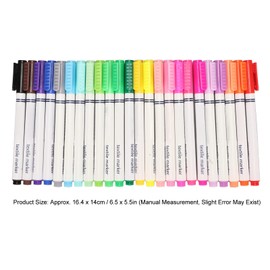 Chazcool 24 Piezas Marcadores de Tela, Bolígrafos de Pintura Textil, Marcadores de Acuarela Acuarelables para Dibujar, Bolsos de Lona de Diseño