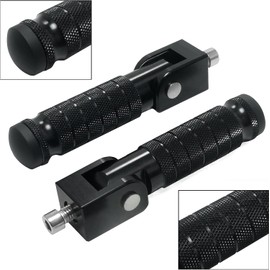 Motorcycle M8 Foot Pegs 90 Degree Foldable Bike Pegs CNC Anti-Skid Universal For Super73 Yamaha Honda Suzuki Aprilia Electric Car Motorbike Scooter Mini Bike Ebike Dirt Bike Go Kart (Black, Type A)