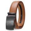 SENDEFN Men's Leather Belt Automatic Ratchet Buckle Slide Belt for