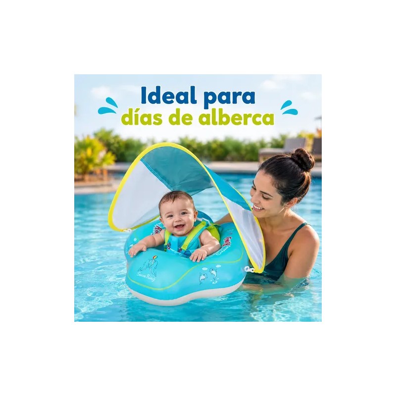 Flotador Bebé Con Techo Parasol Inflable Piscina Seguro