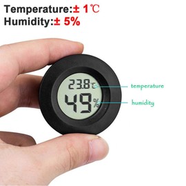 INRIGOROUS Reptile Thermometer, Pack of 2 digital hygrometer thermometer Gauge Terrarium Hygrometer Lizard Spider Tortoise Tank Switchable Celsius Fahrenheit (Black)