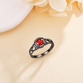 URONE Celtic Knot Ring, Silver 925 Black Eternity Ring, Jewellery Gifts for Women, Ladies #8, Sterling Silver, No Gemstone