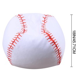 18 Inch Storage Bean Bag,Toy Storage Organizer and Bean Bag Chair with Zipper for Kids Plush Toys Game Play (Baseball)