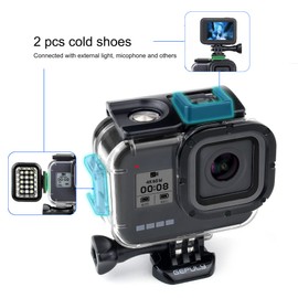 GEPULY Waterproof Case for GoPro Hero 8 Black Come With 4-Pack Dive Filter, 60M Underwater Diving Housing Case with Red, Snorkel, Magenta, 5X HD Close-up Macro Filters With Bracket Accessories