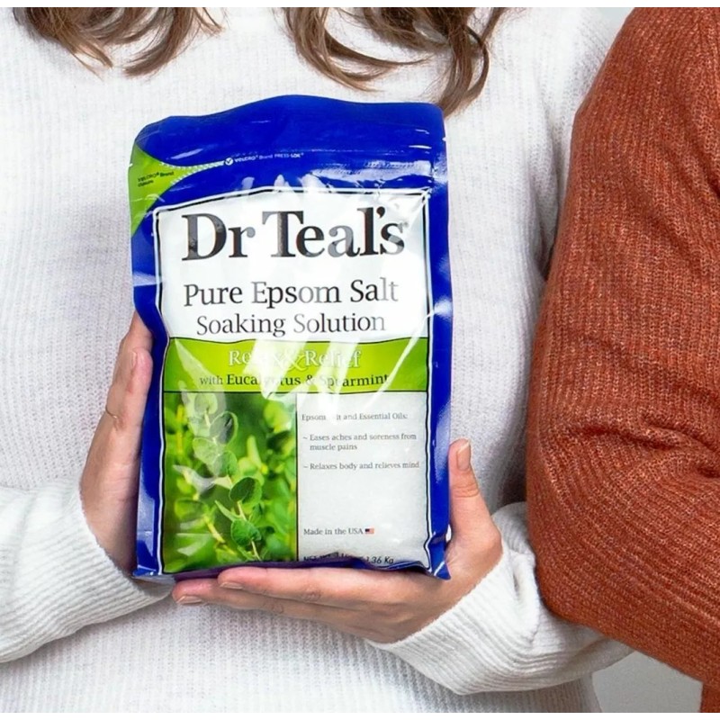 Dr Teal's Sal Epsom Con Eucalipto Para Baño 1.36 Kg