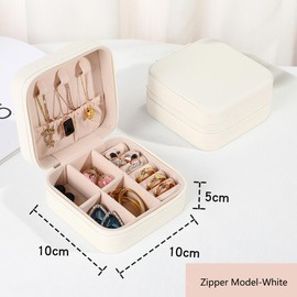 6 Pack Small Jewelry Box Mini Jewelry Organizer, Earrings Earring Necklace Ring Jewelry Box Jewelry Storage Jewelry Box for Women Girls Bridesmaid Proposal Gift (white)