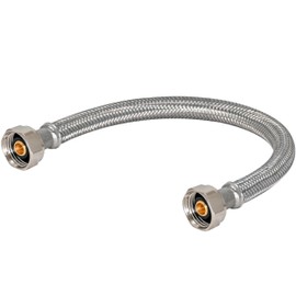 Eastman 30 Inch Steel-Flex Faucet Connector, Braided Stainless Steel Supply Line with 1/2 In. FIP Ends, 48019
