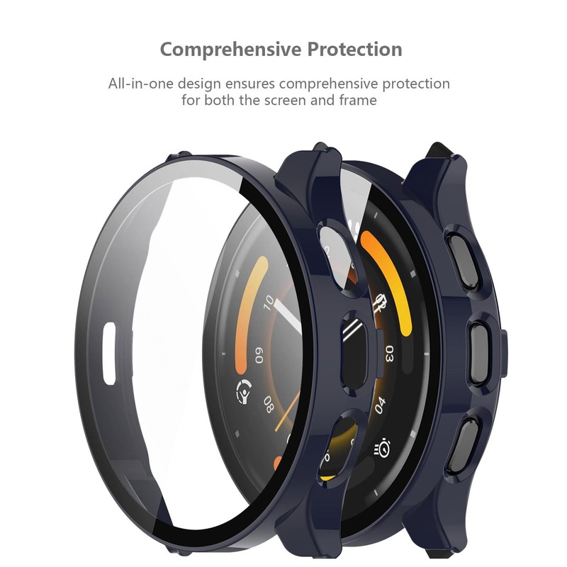 [4-Pack] Case with Tempered Glass Screen Protector Compatible with Garmin