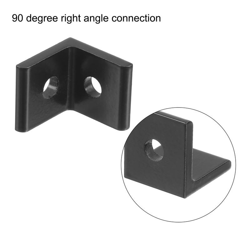 sourcing map 2020A Aluminum Extrusion Profile Corner Bracket, 2 Holes