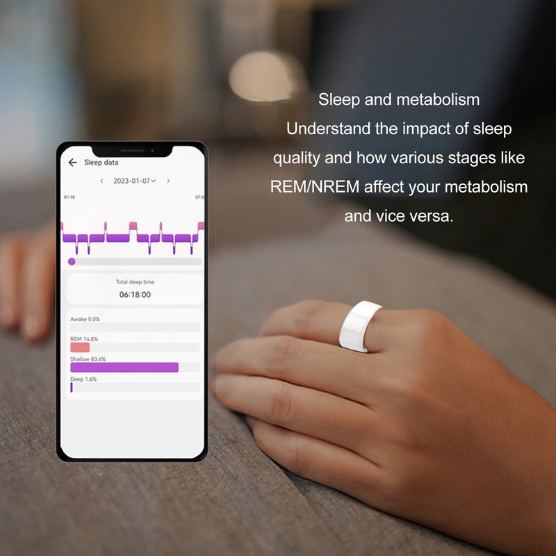 Health Fitness Tracker Smart Ring Bluetooth Connection IPX8 Waterproof Rechargeable