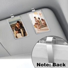 2 PCS Vertical Car Sunshade Photo Frame Clip - Acrylic Snap Clip Universal Fit for Cars, Holds 6*9 Photos, Random Color - DIY Customizable Car Decor, Perfect Gift for Couples, Family, Pet Memorabilia