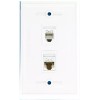 Wallplate City 1 RJ11 RJ12 Phone Port and 1 CAT6