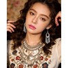 Teppdfann Silver Boho Chandelier Earrings Intricate Bohemian Earrings with Filigree