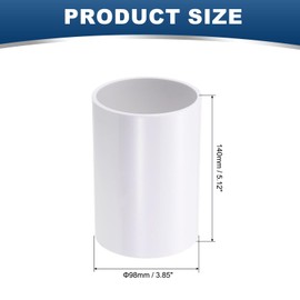PATIKIL 4" OD Straight Inline Duct Connector PVC Plastic Dryer White