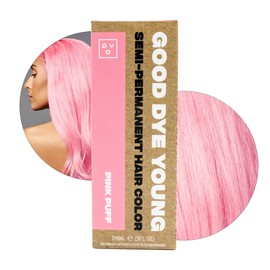 Good Dye Young Semi-Permanent Hair Color, Vegan and Cruelty-Free Pink Hair Dye, Last up to 24 Washes, Non-Damaging Conditioning Hair Color (5FL OZ, Pink Puff)