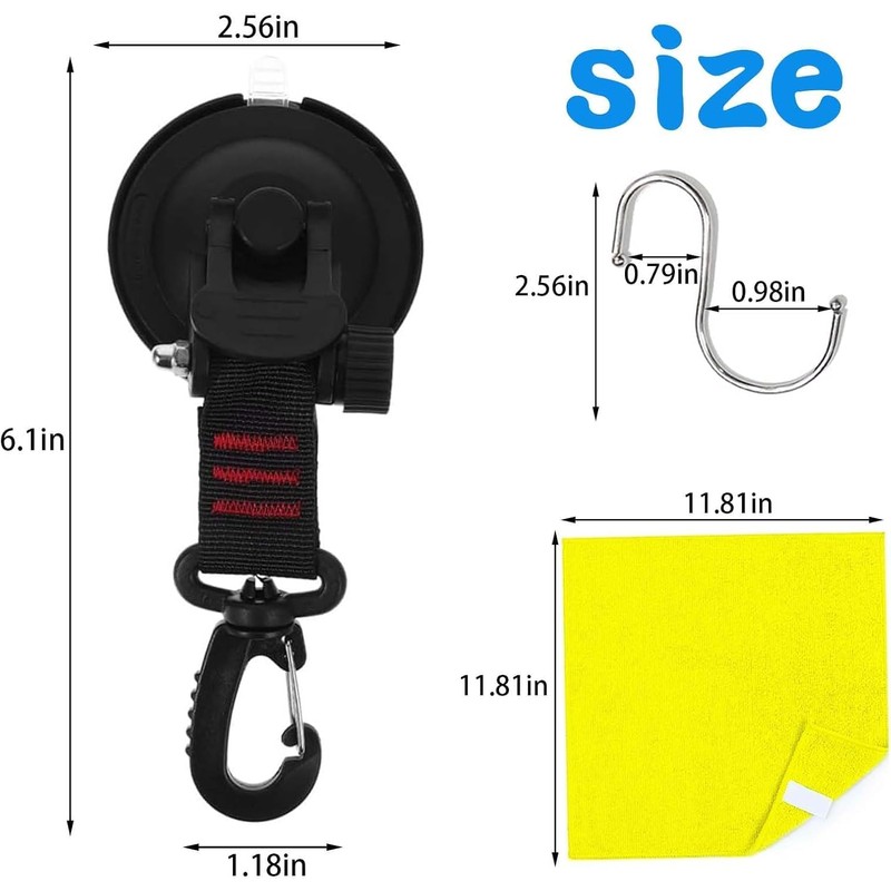 ZYEKIU Pack of 4 Suction Cup Hooks, Strong Suction Cups