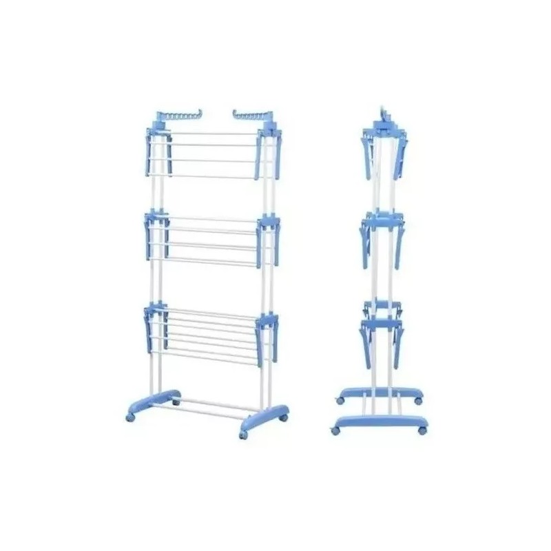 Tendedero De Ropa Plegable Retráctil Practico 3 Niveles