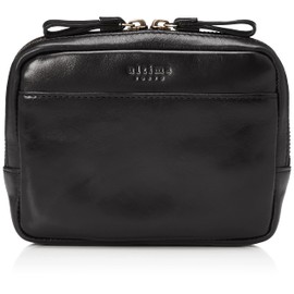 Ultima Tokyo 77622 Oil Leather Belt Pouch with Skimming Prevention Pockets, black